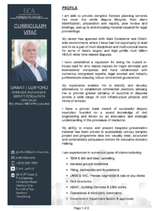 Grant Luxford CV page 1